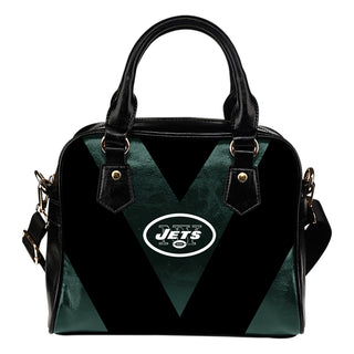 Triangle Double Separate Colour New York Jets Shoulder Handbags