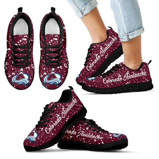 Christmas Snowing Incredible Pattern Colorado Avalanche Sneakers