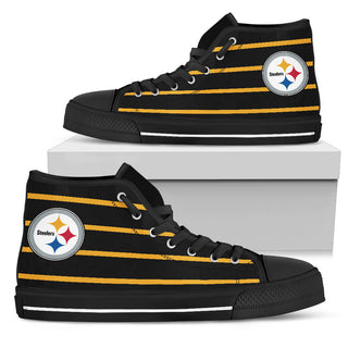 Edge Straight Perfect Circle Pittsburgh Steelers High Top Shoes
