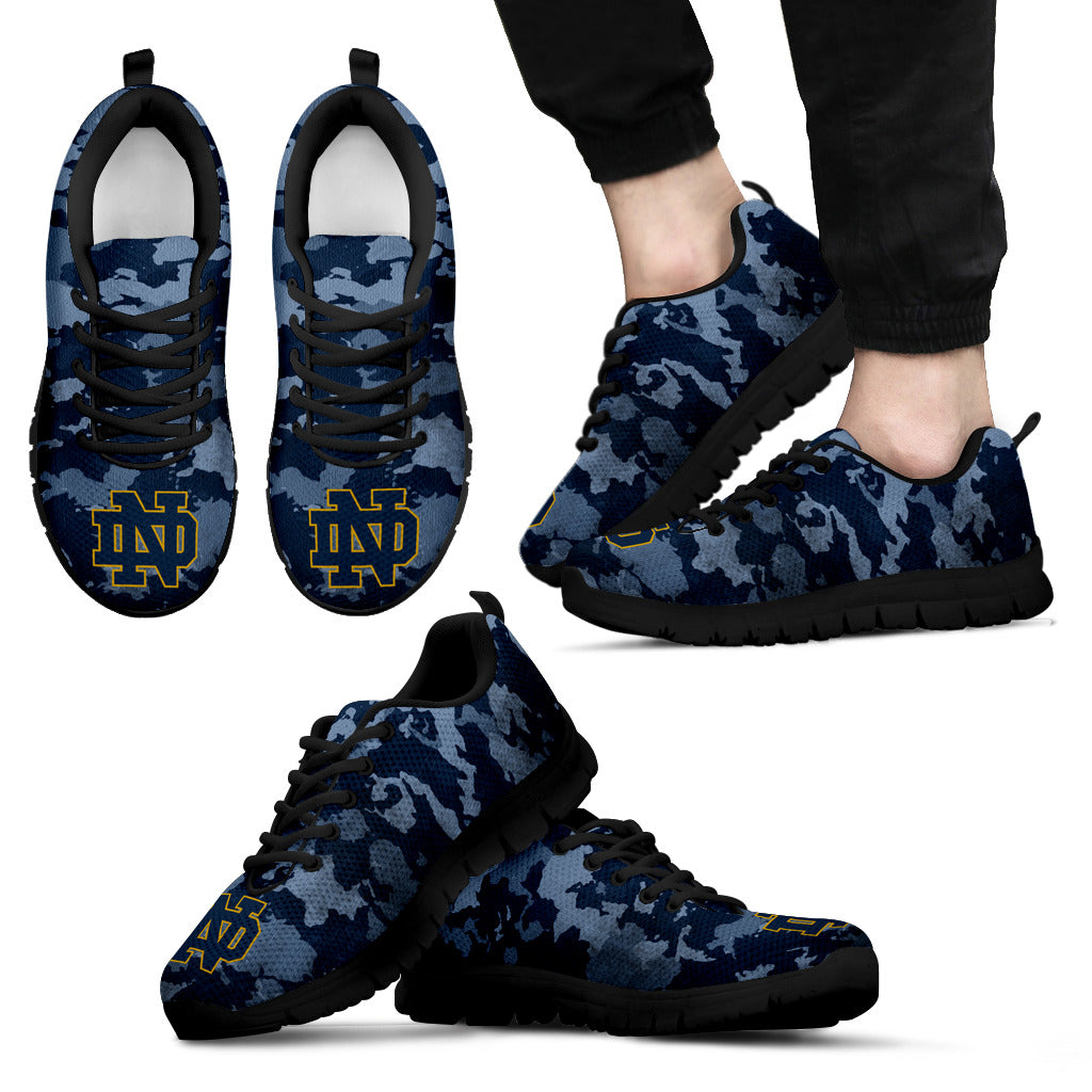 Arches Top Fabulous Camouflage Background Notre Dame Fighting Irish Sneakers