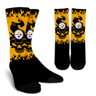 Pittsburgh Steelers Colorful Skull Socks