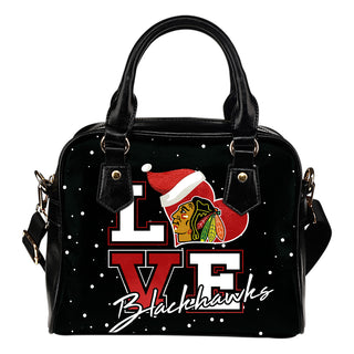 Love Word Christmas Sweet Chicago Blackhawks Shoulder Handbags