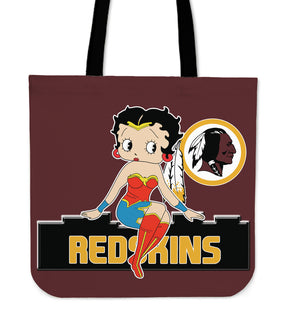 Wonder Betty Boop Washington Redskins Tote Bags