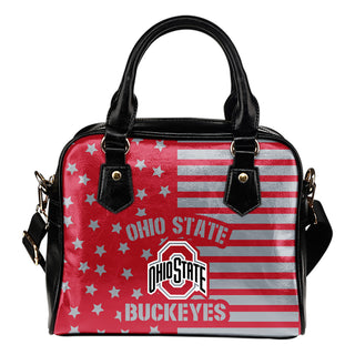 Twinkle Star With Line Ohio State Buckeyes Shoulder Handbags