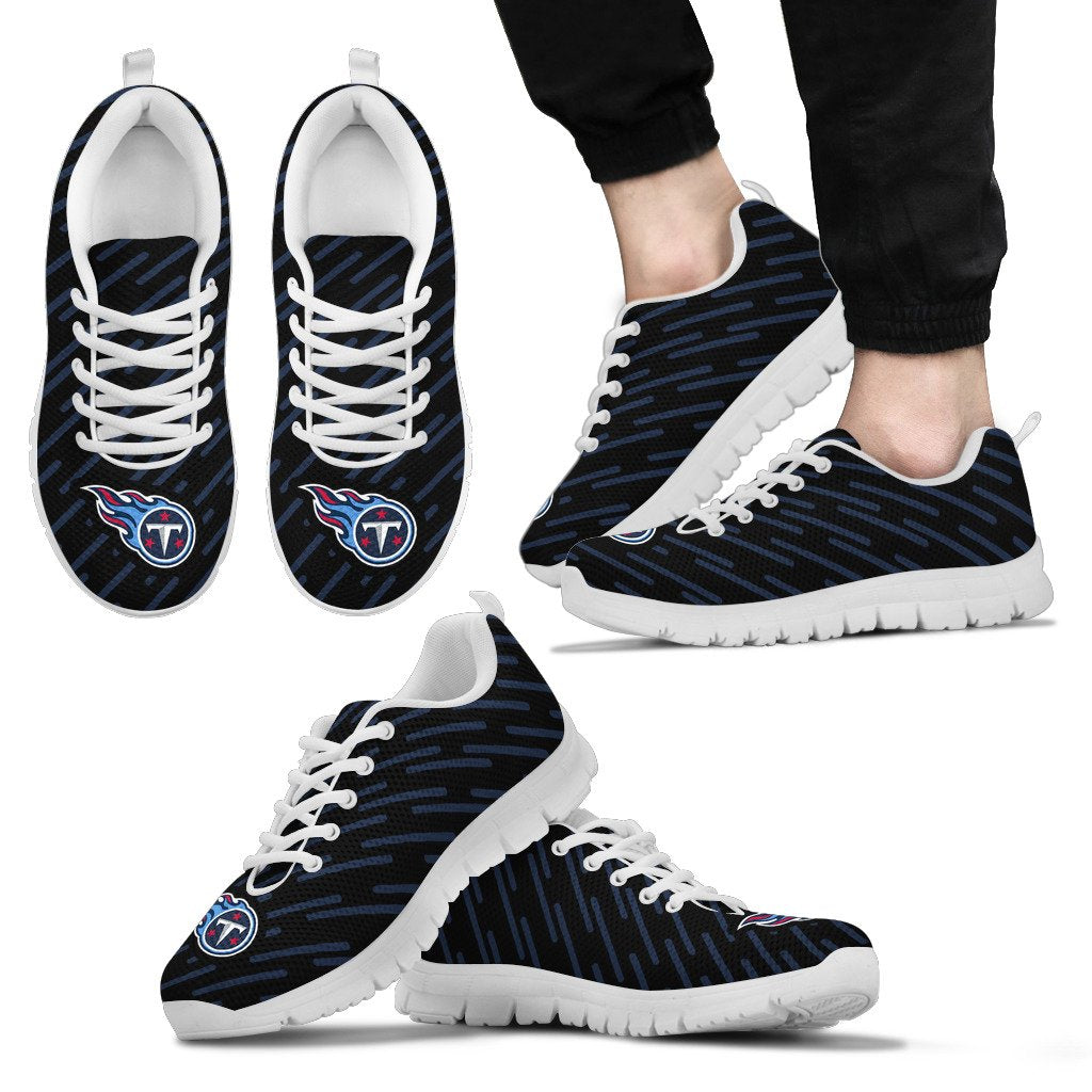 Marvelous Striped Stunning Logo Tennessee Titans Sneakers