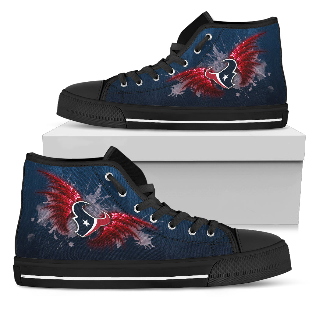 Angel Wings Houston Texans High Top Shoes