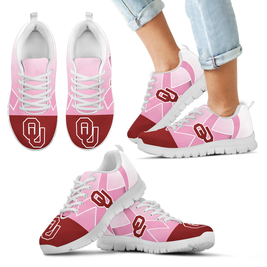 Oklahoma Sooners Cancer Pink Ribbon Sneakers