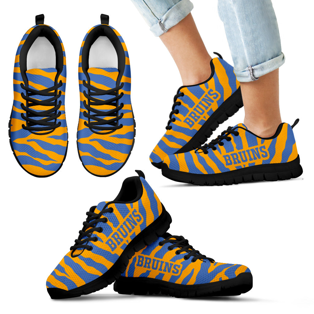 Tiger Skin Stripes Pattern Print UCLA Bruins Sneakers