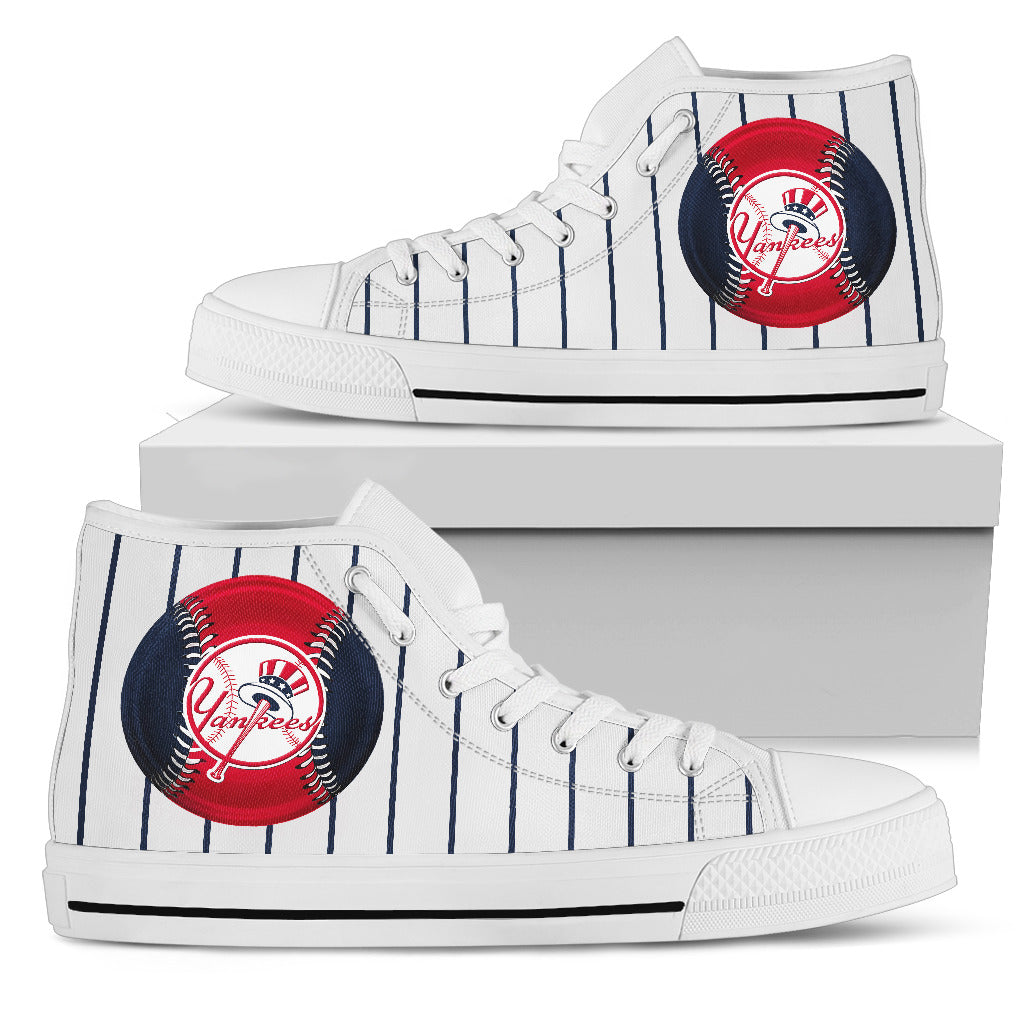 Straight Line With Deep Circle New York Yankees High Top Shoes