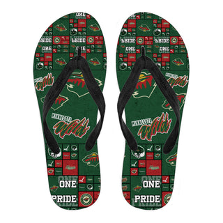 Pride Flag Minnesota Wild Flip Flops