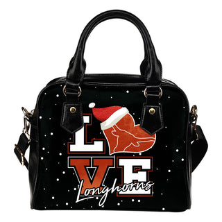 Love Word Christmas Sweet Texas Longhorns Shoulder Handbags