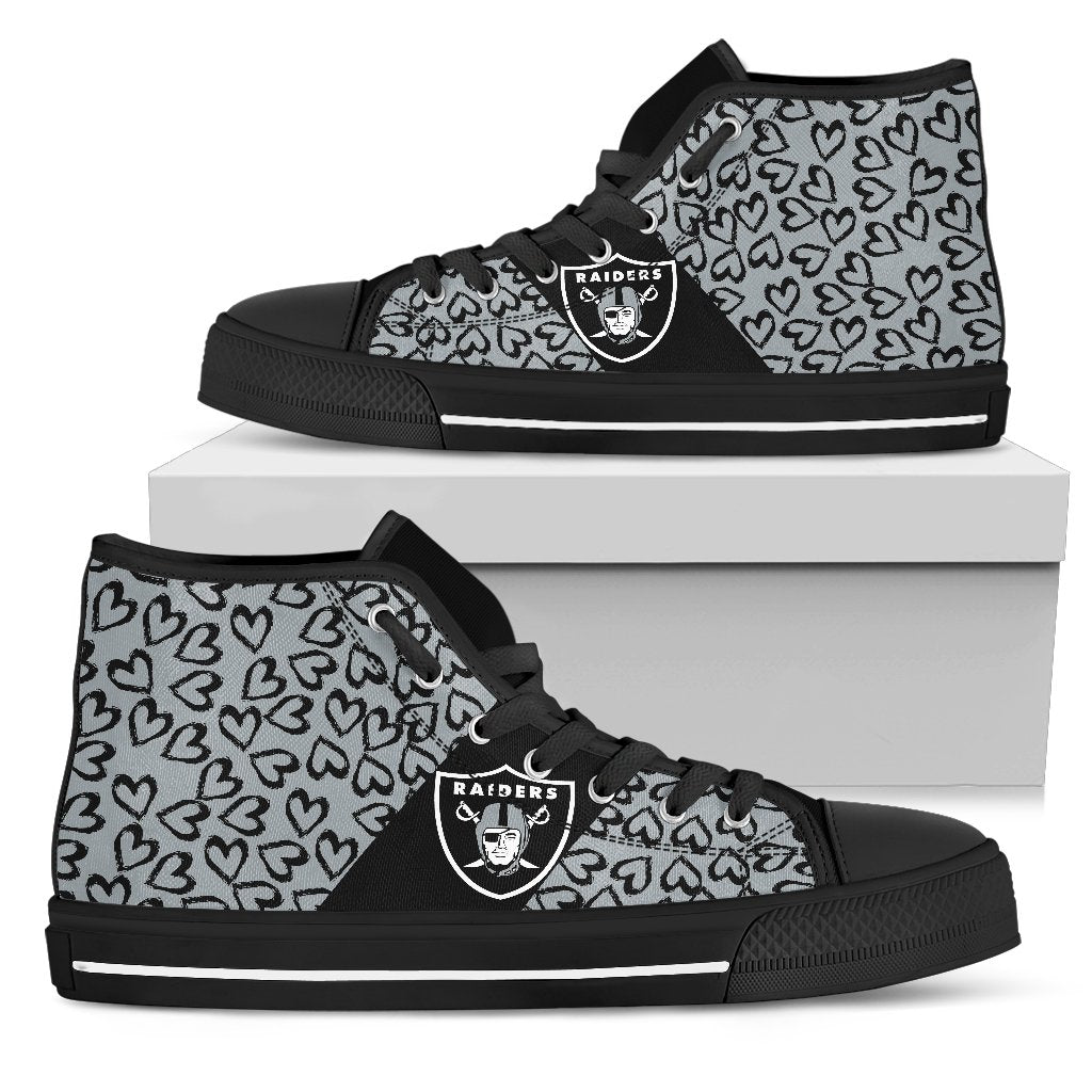 Perfect Cross Color Absolutely Nice Oakland Raiders High Top Shoes