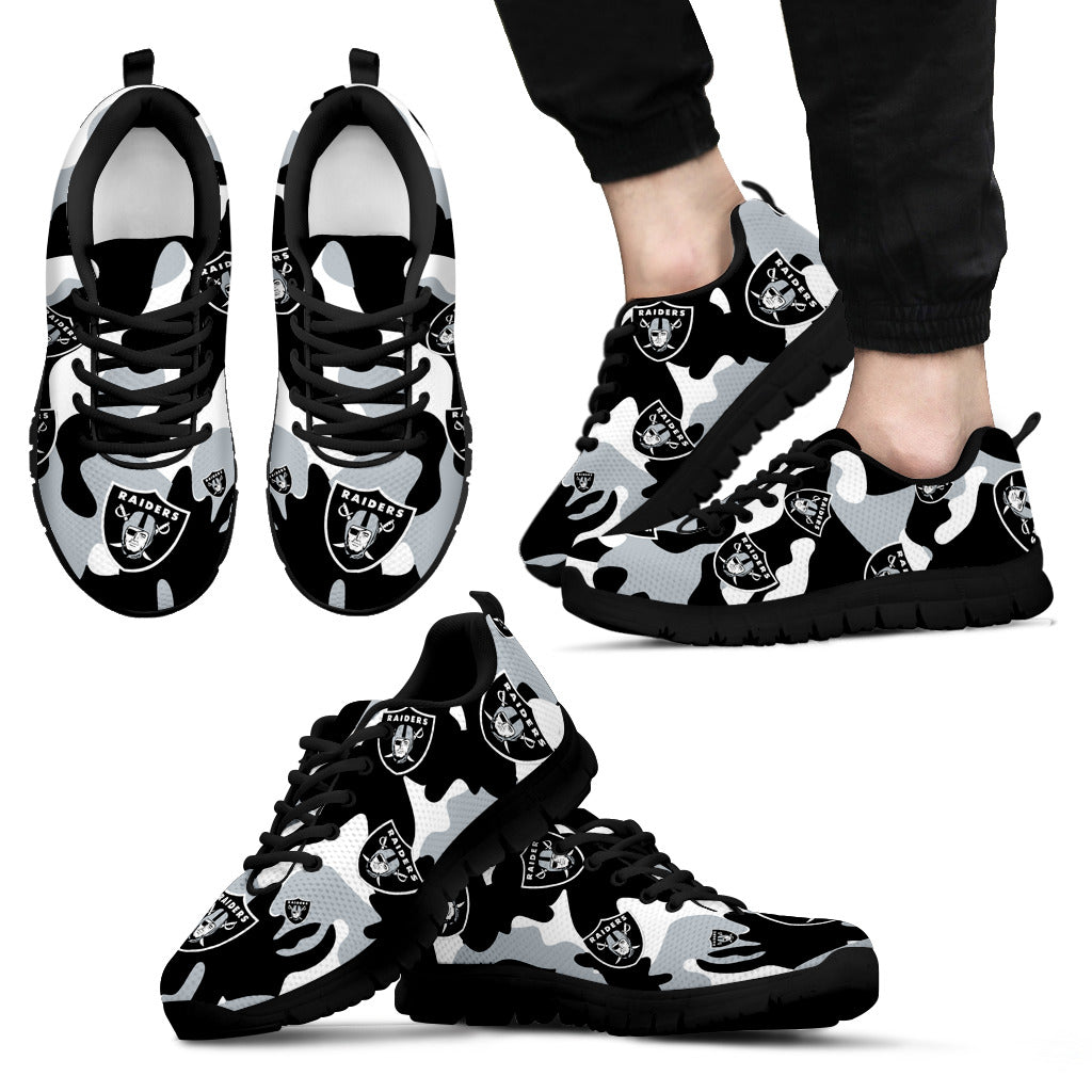 Oakland Raiders Cotton Camouflage Fabric Military Solider Style Sneakers