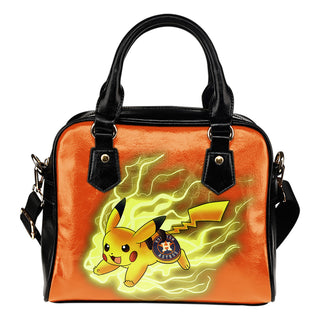 Pikachu Angry Moment Houston Astros Shoulder Handbags