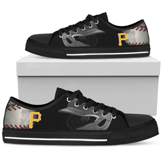 Artistic Scratch Of Pittsburgh Pirates Low Top Shoes