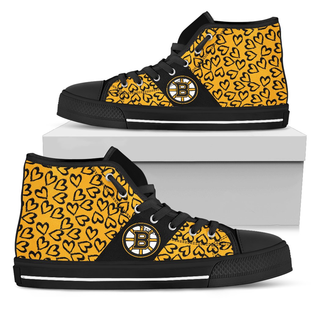 Perfect Cross Color Absolutely Nice Boston Bruins High Top Shoes