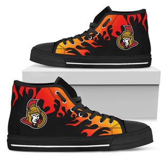 Fire Burning Fierce Strong Logo Ottawa Senators High Top Shoes