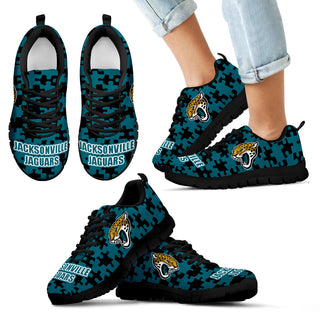 Puzzle Logo With Jacksonville Jaguars Sneakers