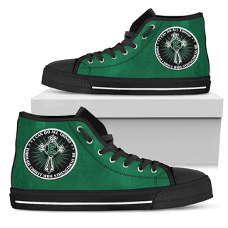 I Can Do All Things Through Christ Who Strengthens Me Eastern Michigan Eagles High Top Shoes