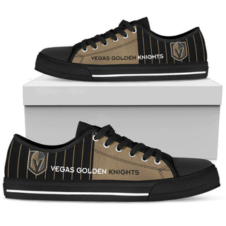 Simple Design Vertical Stripes Vegas Golden Knights Low Top Shoes