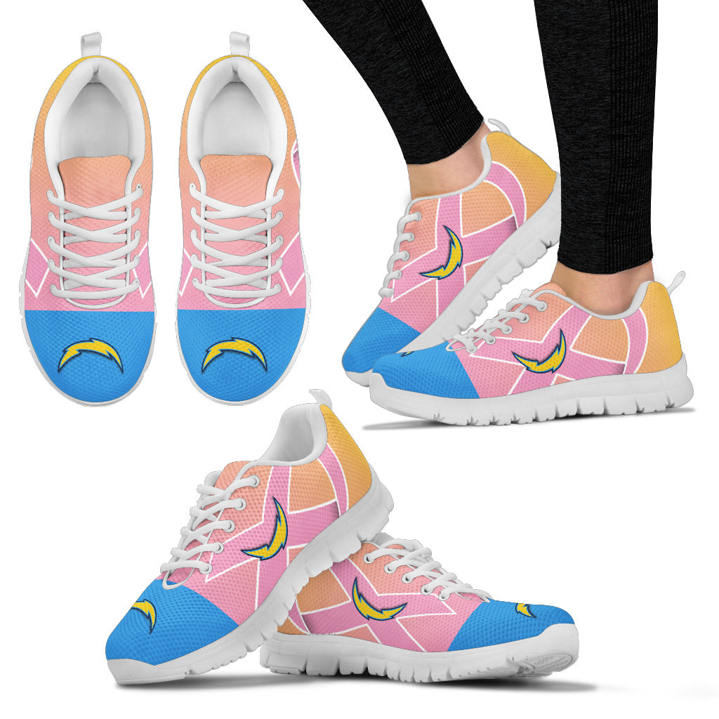 Los Angeles Chargers Cancer Pink Ribbon Sneakers