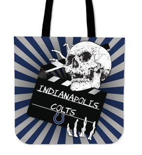 Clapper Film Skull Indianapolis Colts Tote Bags