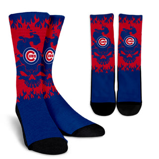 Chicago Cubs Colorful Skull Socks