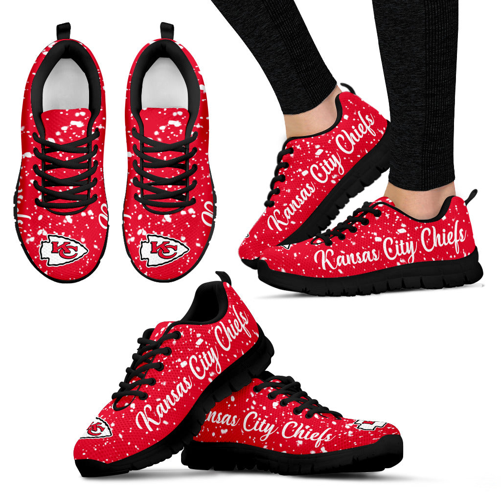 Christmas Snowing Incredible Pattern Kansas City Chiefs Sneakers