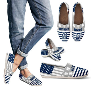American Flag Detroit Tigers Casual Shoes