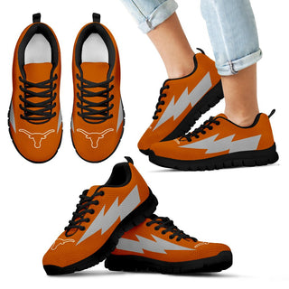 Funny Style Texas Longhorns Sneakers Thunder Lightning Amazing Logo