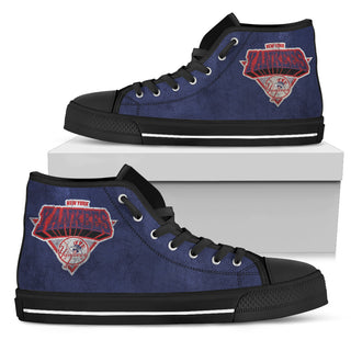 3D Simple Logo New York Yankees High Top Shoes