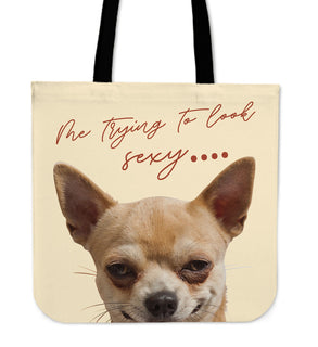 Look At Me Chihuahua Tote Bags