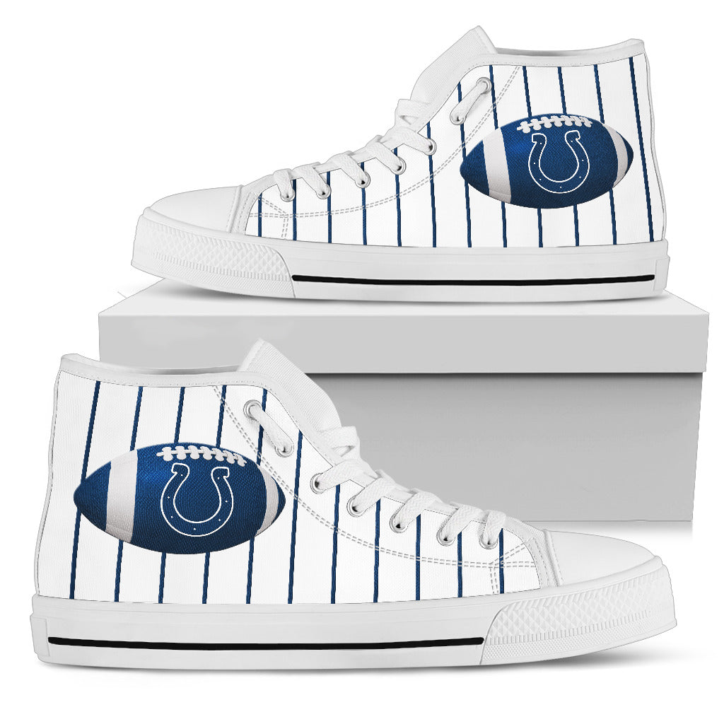 Straight Line With Deep Circle Indianapolis Colts High Top Shoes