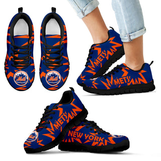 Zig Zag Circle Dizzy Excellent Nice Logo New York Mets Sneakers