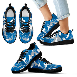 Detroit Lions Cotton Camouflage Fabric Military Solider Style Sneakers