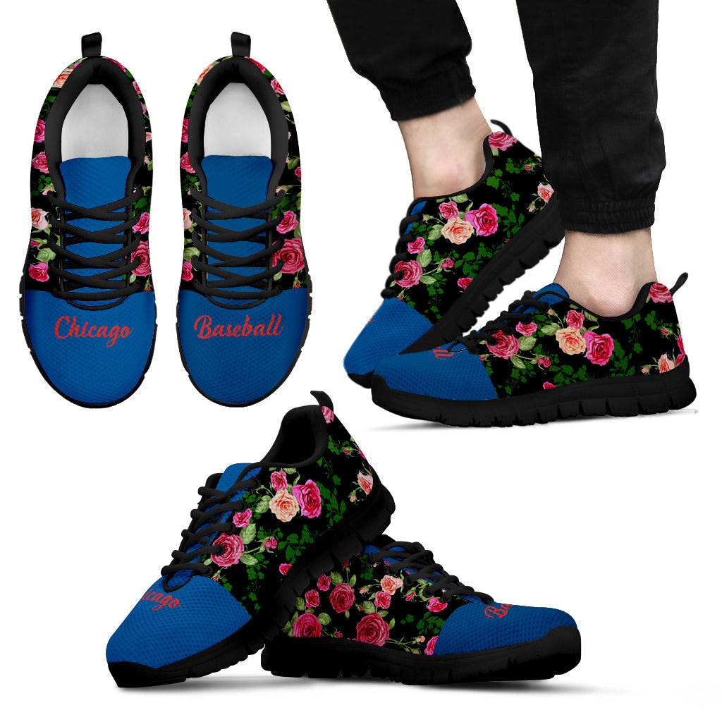 Vintage Floral Name Chicago Cubs Sneakers