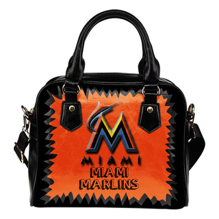 Jagged Saws Mouth Creepy Miami Marlins Shoulder Handbags