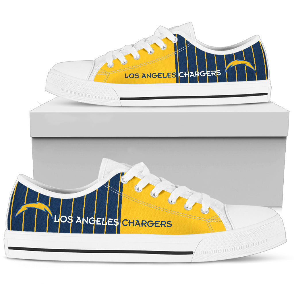 Simple Design Vertical Stripes Los Angeles Chargers Low Top Shoes