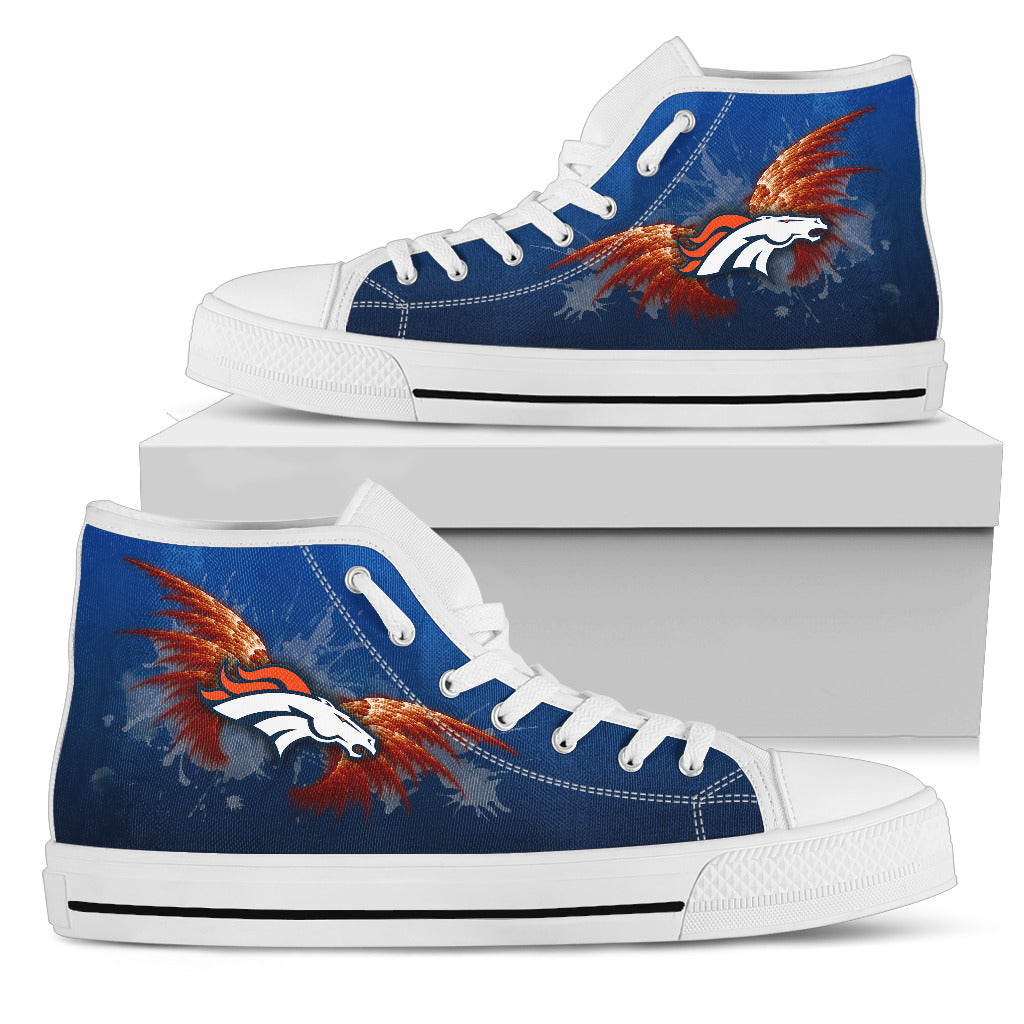 Angel Wings Denver Broncos High Top Shoes