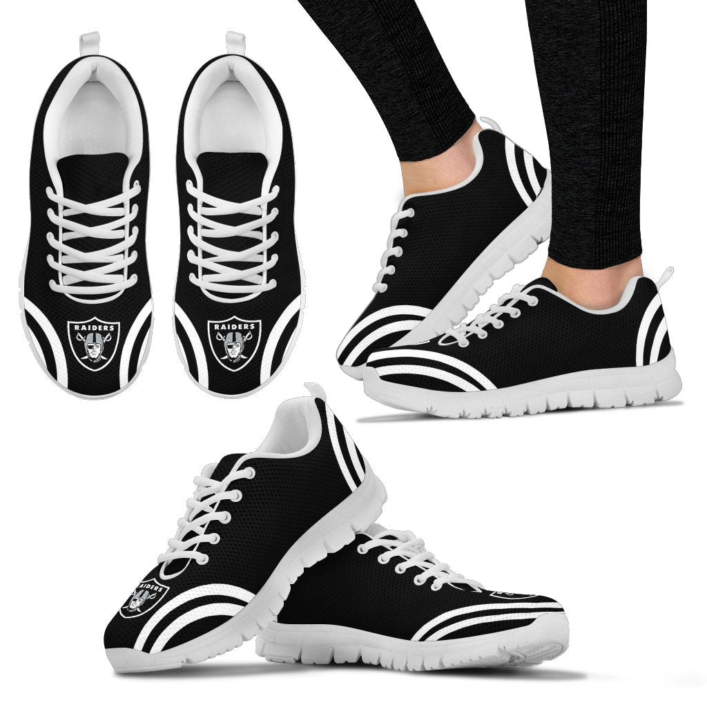 Lovely Curves Stunning Logo Icon Oakland Raiders Sneakers