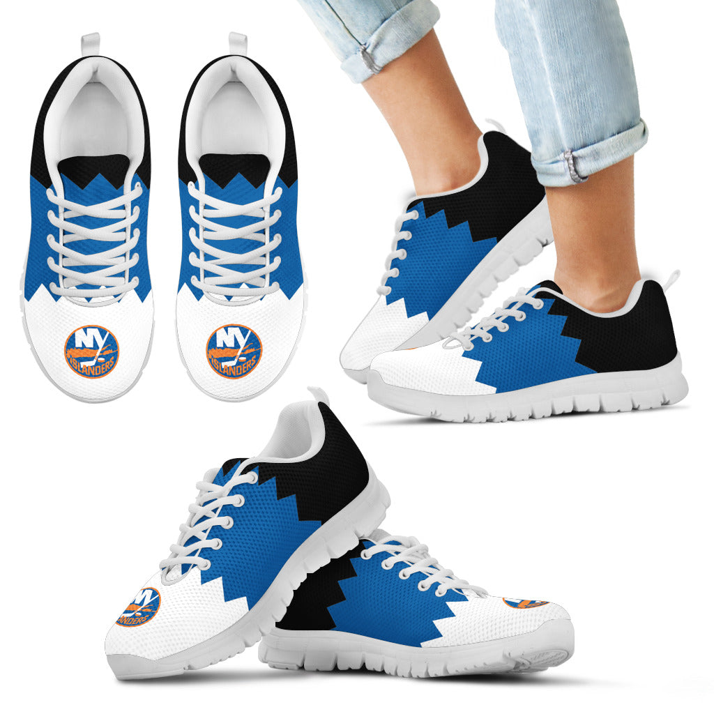 Incredible Line Zig Zag Disorder Beautiful New York Islanders  Sneakers