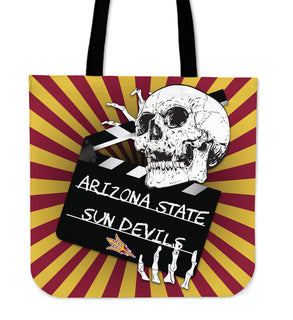Clapper Film Skull Arizona State Sun Devils Tote Bags