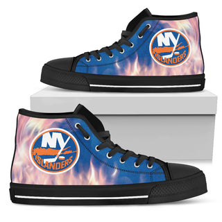 Fighting Like Fire New York Islanders High Top Shoes