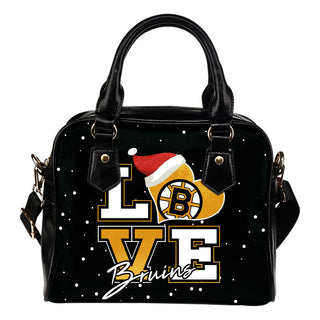 Love Word Christmas Sweet Boston Bruins Shoulder Handbags