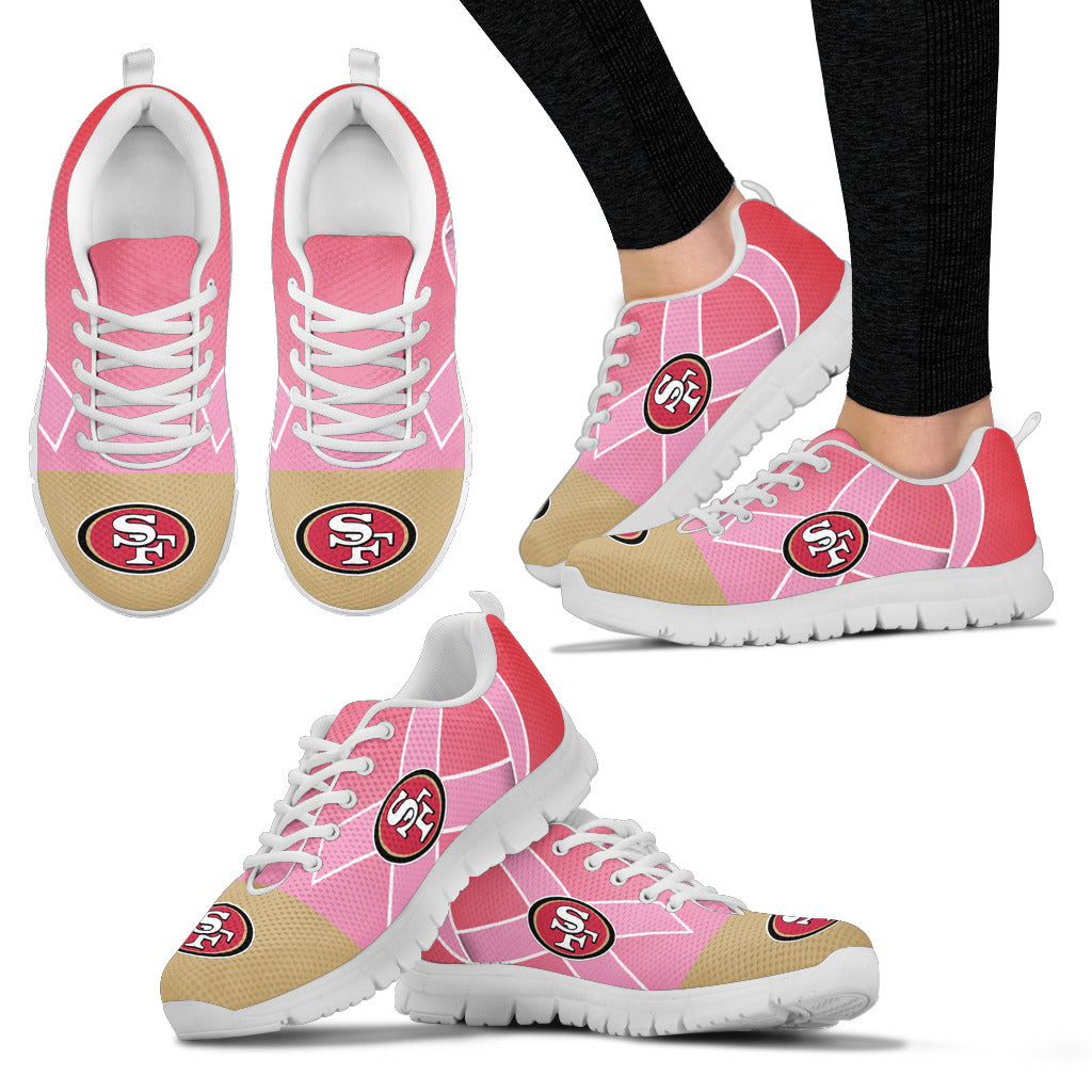San Francisco 49ers Cancer Pink Ribbon Sneakers