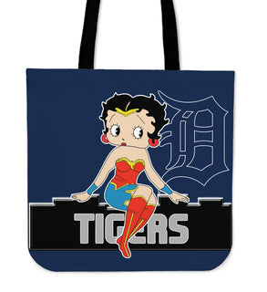 Wonder Betty Boop Detroit Tigers Tote Bags