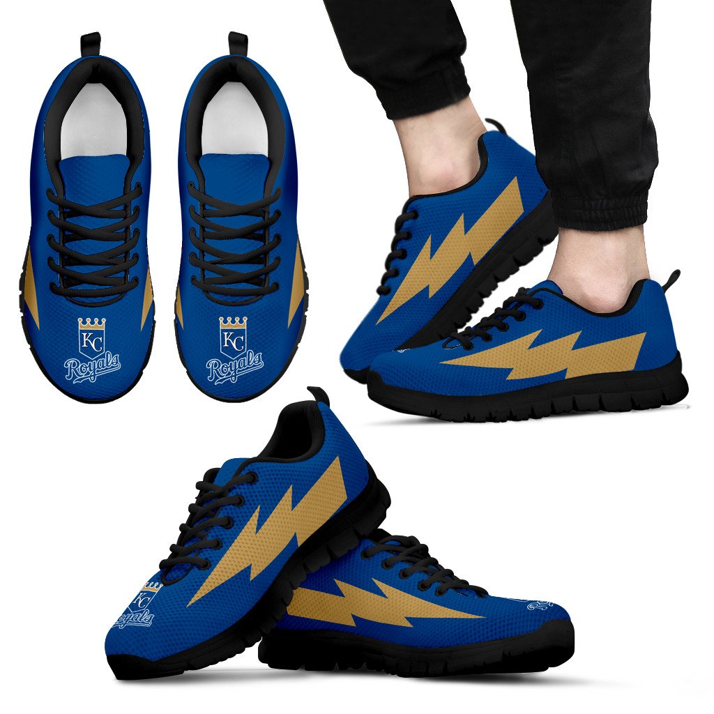 Unique Kansas City Royals Sneakers Thunder Lightning Amazing Logo