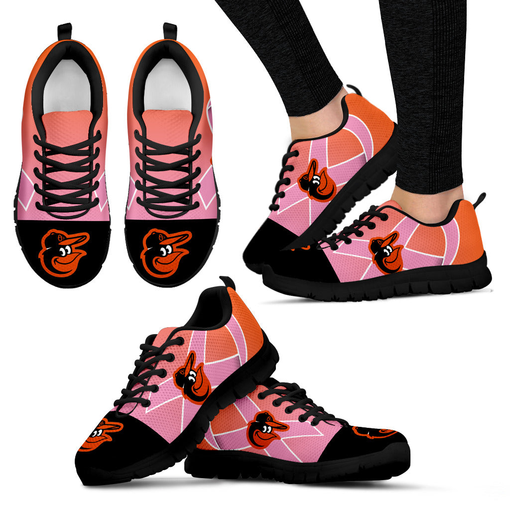 Baltimore Orioles Cancer Pink Ribbon Sneakers