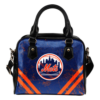 Couple Curves Light Good Logo New York Mets Shoulder Handbags