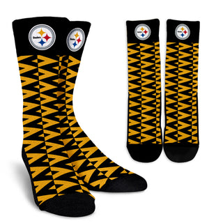 Chevron Lovely Kind Goodness Air Pittsburgh Steelers Crew Socks